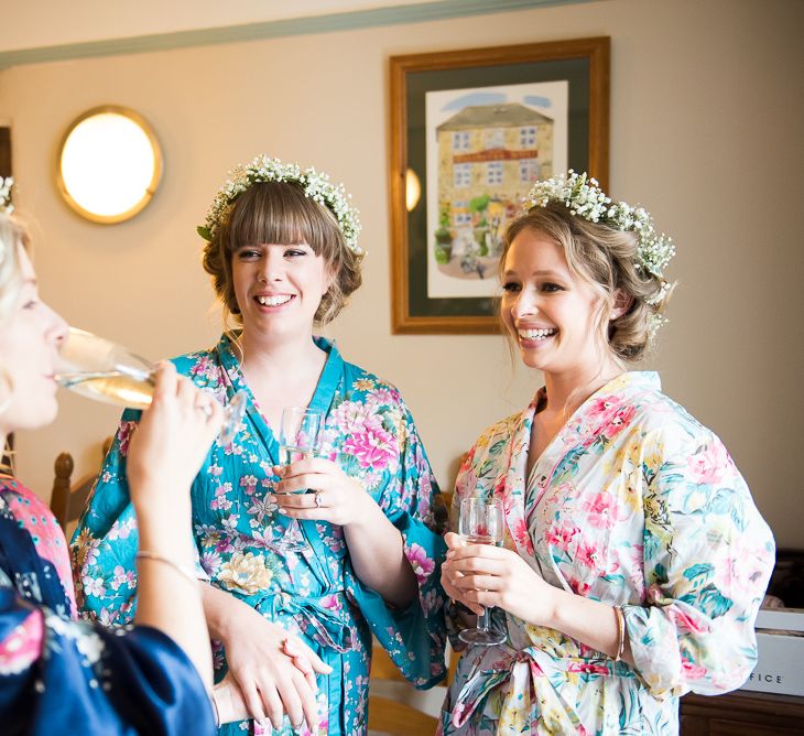 Bridal Party Wedding Morning Preparations | Flower Crowns | Coastal Wedding at Driftwood Spas St Agnes, Cornwall | Jessica Grace Photography