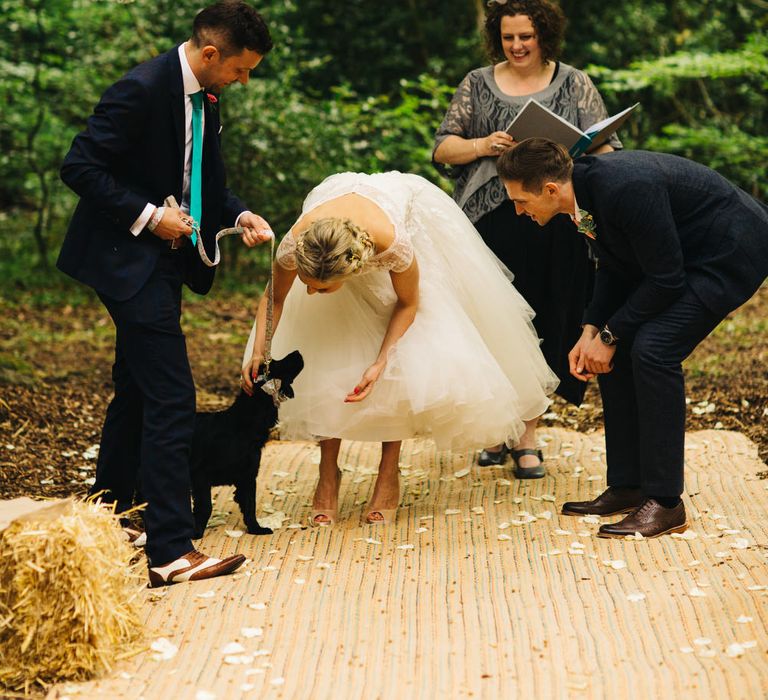 Pet Dog at Outdoor Wedding Ceremony