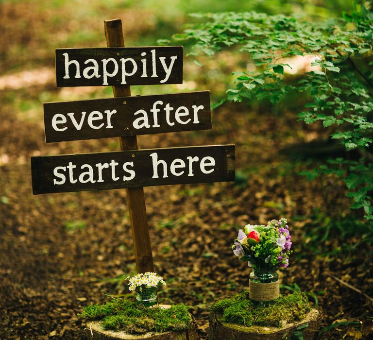 Happily Ever After Wooden Wedding Sign