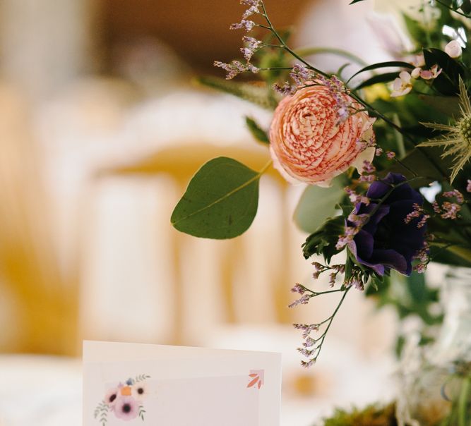 Wedding Stationery | Rustic Tree Slice, Bird Cake & Wild Flower Centrepieces | Curradine Barns, West Midlands | Chris Barber Photography