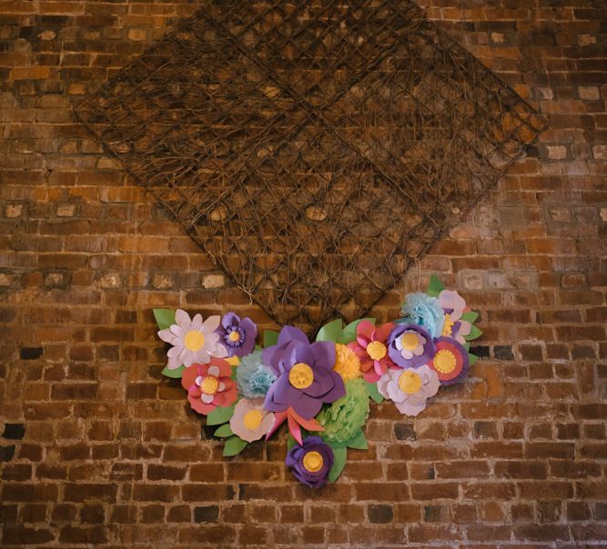 DIY Paper Flower Backdrop | Curradine Barns, West Midlands | Chris Barber Photography