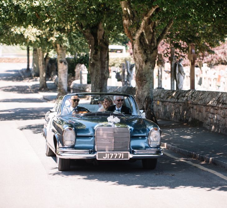 Vintage Wedding Car // Marquee Wedding Jersey With Bride In Jesus Peiro With Images From Wedding_M And Bridesmaids In Pink Silk Dresses By Ghost