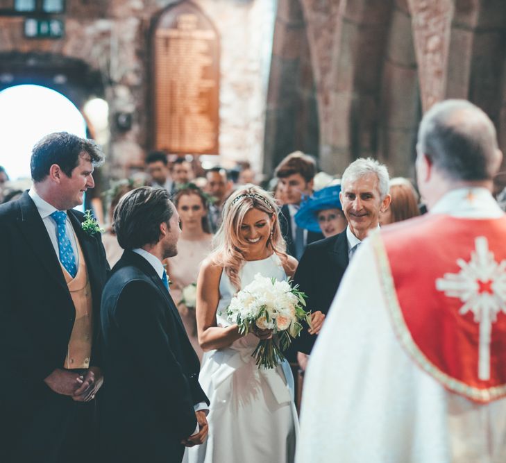 Wedding Ceremony // Marquee Wedding Jersey With Bride In Jesus Peiro With Images From Wedding_M And Bridesmaids In Pink Silk Dresses By Ghost