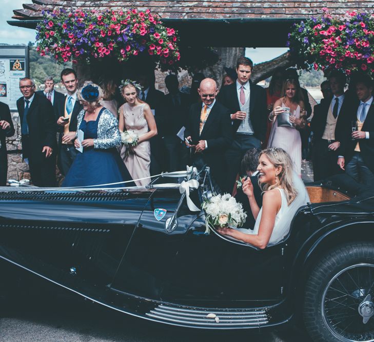 Vintage Wedding Car // Marquee Wedding Jersey With Bride In Jesus Peiro With Images From Wedding_M And Bridesmaids In Pink Silk Dresses By Ghost