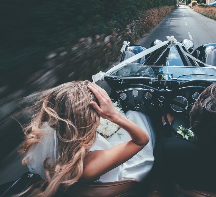 Vintage Wedding Car // Marquee Wedding Jersey With Bride In Jesus Peiro With Images From Wedding_M And Bridesmaids In Pink Silk Dresses By Ghost