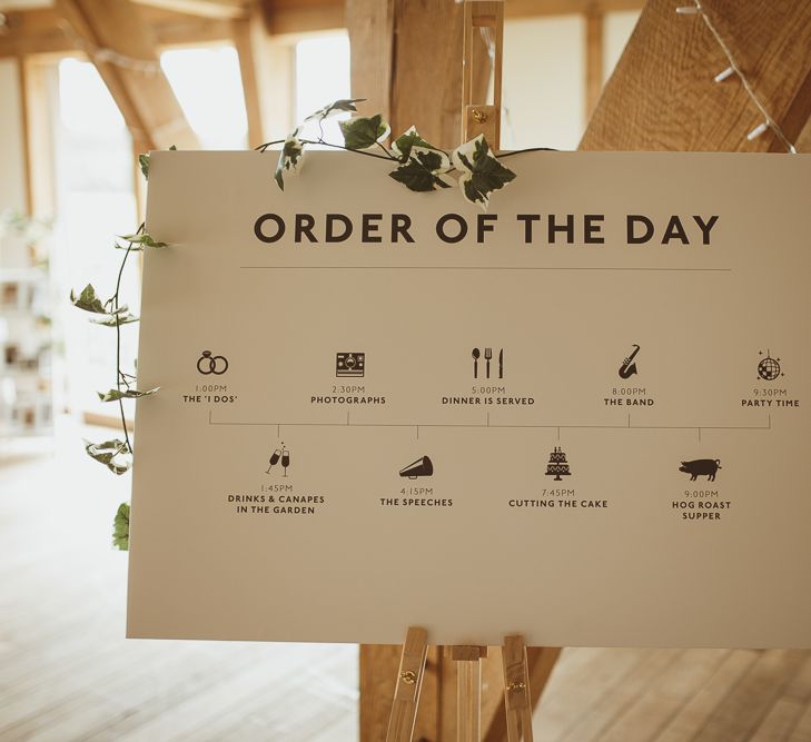 Order of The Day Wedding Sign | Wedding Stationery