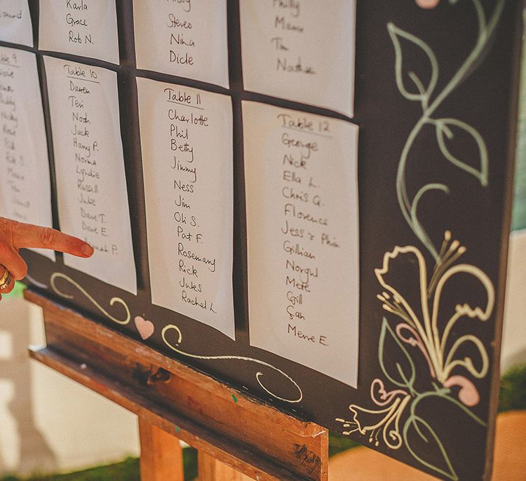 Rustic Table Plan For Wedding