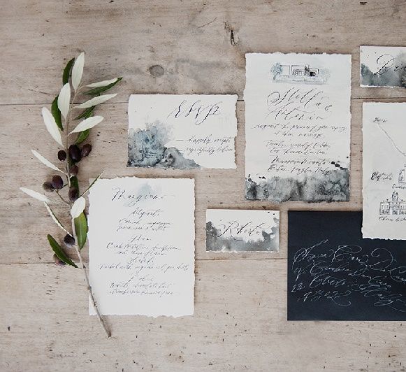 Dark Marbled Wedding Stationery Suite