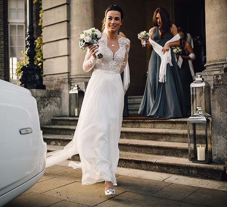 Bride in Camellia Suzanne Neville Gown