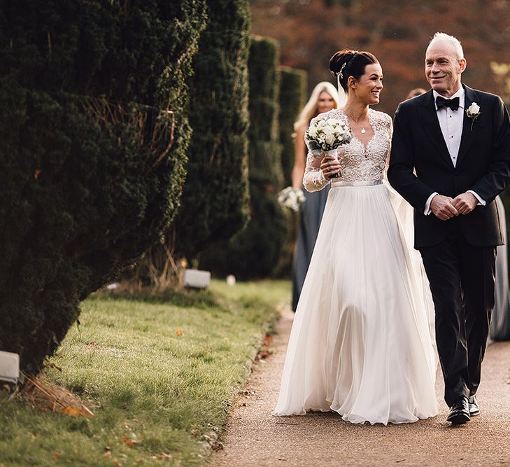 Bride in Camellia Suzanne Neville Gown