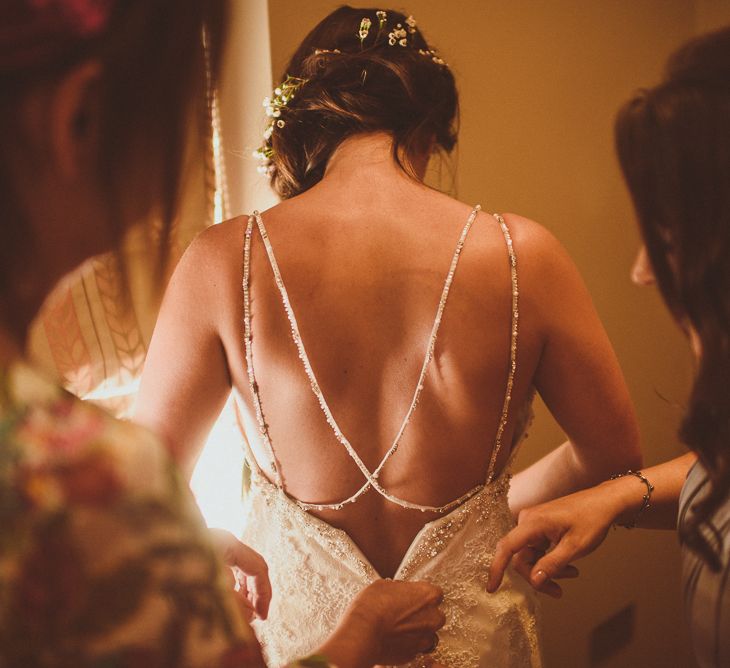 Bride in Pronovias | PapaKåta Tipi at Angrove Park North Yorkshire | Matt Penberthy Photography