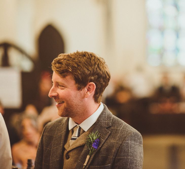 Groom in Tweed | PapaKåta Tipi at Angrove Park North Yorkshire | Matt Penberthy Photography