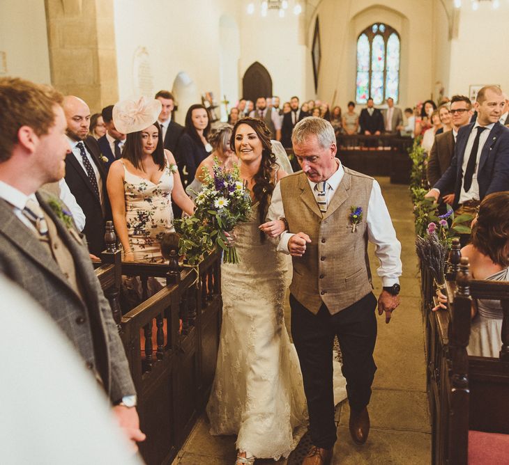 Bridal Entrance in Pronovias | PapaKåta Tipi at Angrove Park North Yorkshire | Matt Penberthy Photography