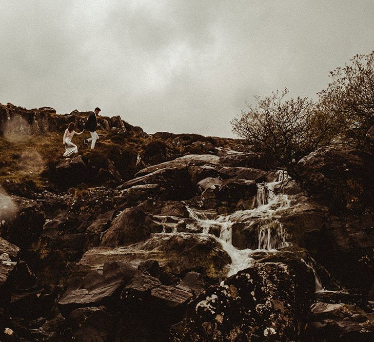 Atmospheric, Moody Pre Wedding Engagement Shoot at Cwm Idwal in Snowdonia by Carla Blain Photography