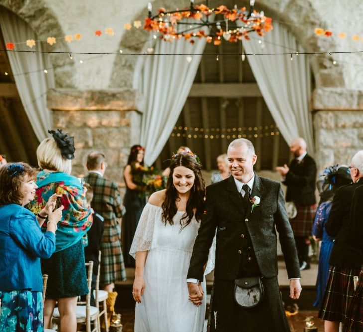 Autumn Wedding At Coos' Cathedral Aboyne Aberdeen With Bride In Bespoke Wedding Dress & Groom In Kilt With Images & Film By Tub Of Jelly