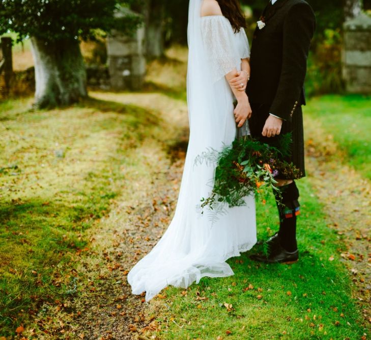 Autumn Wedding At Coos' Cathedral Aboyne Aberdeen With Bride In Bespoke Wedding Dress & Groom In Kilt With Images & Film By Tub Of Jelly