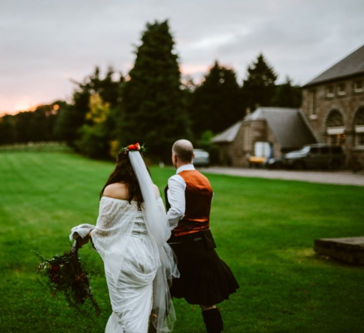 Autumn Wedding At Coos' Cathedral Aboyne Aberdeen With Bride In Bespoke Wedding Dress & Groom In Kilt With Images & Film By Tub Of Jelly