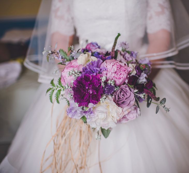 Bridal Bouquet In Pinks & Purples