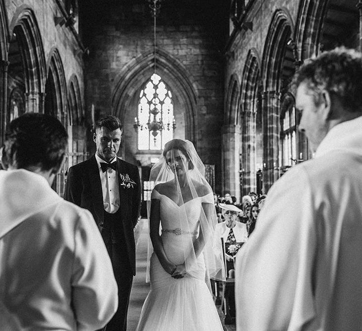 Elegant Black Tie Wedding At Dorfold Hall With Bride In Fishtail Gown Bridesmaids In Ghost And Images From Carla Blain Photography