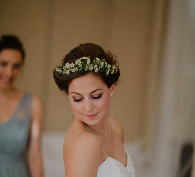 Bride in Modeca Bridal Gown | Woodland Themed Wedding at Achnagairn Estate near Inverness, Scotland | Zoe Alexander Photography