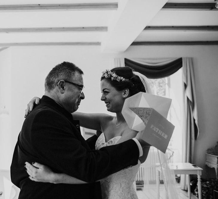 Bride & Father of The Bride Moment | Woodland Themed Wedding at Achnagairn Estate near Inverness, Scotland | Zoe Alexander Photography