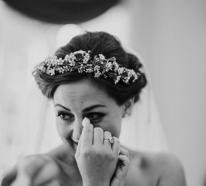 Bride in Modeca Bridal Gown | Woodland Themed Wedding at Achnagairn Estate near Inverness, Scotland | Zoe Alexander Photography