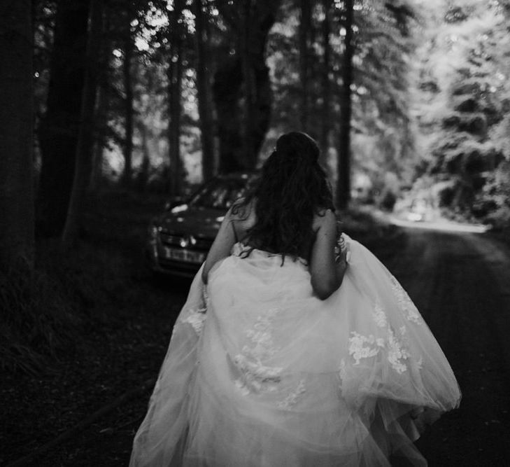 Bride in Modeca Bridal Gown | Woodland Themed Wedding at Achnagairn Estate near Inverness, Scotland | Zoe Alexander Photography