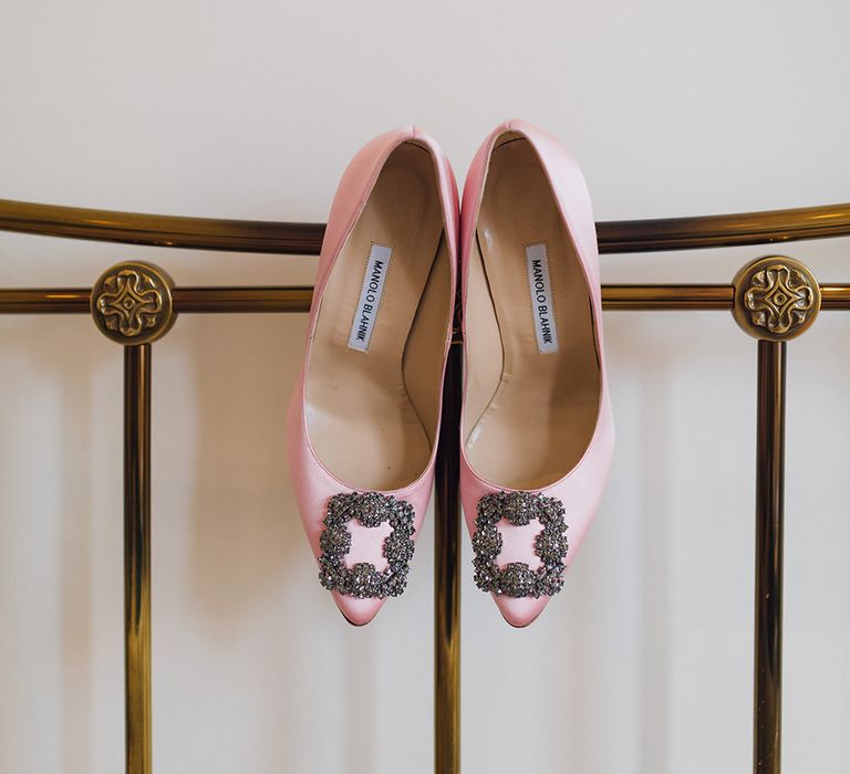 Pink Manolo Blahnik Wedding Shoes