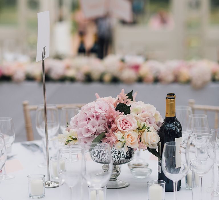 Elegant Pink Table Setting For Wedding