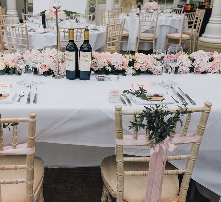 Elegant Pink Table Setting For Wedding