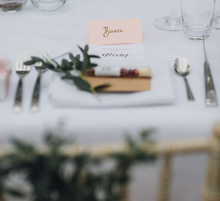 Elegant Pink Table Setting For Wedding