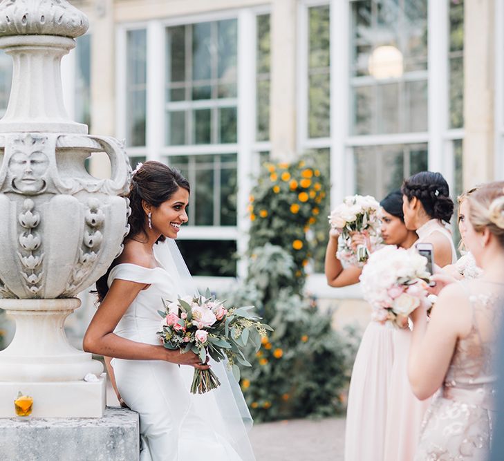 Bridesmaids In Pink High Street Wedding Dresses