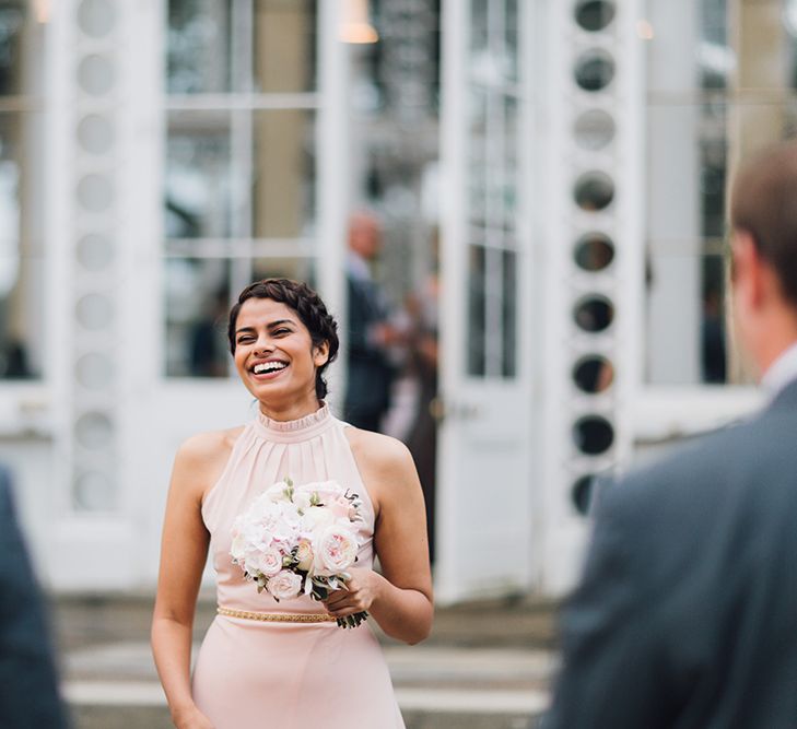 Bridesmaids In Pink High Street Wedding Dresses