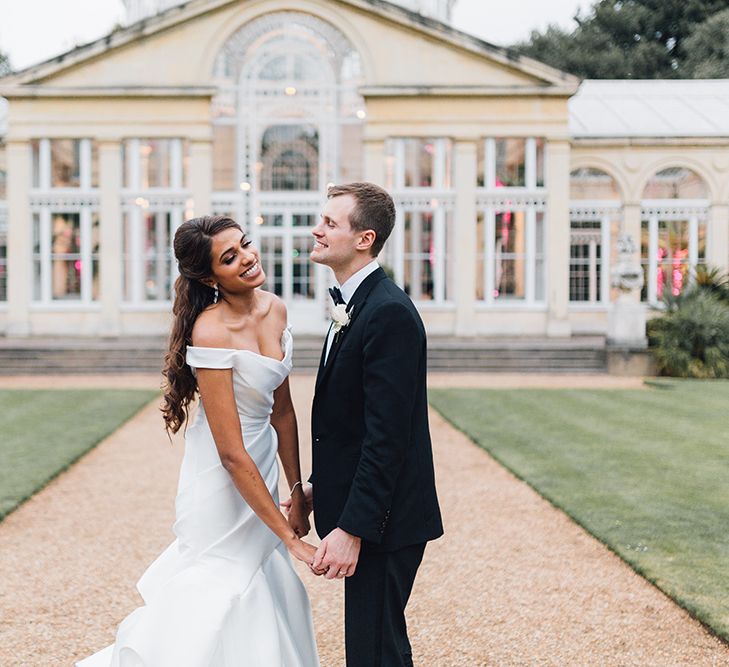 Bride in Monique Lhuillier