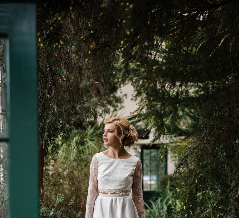 Bridal Separates By KMR Bespoke Bridal | Bright Wedding Bouquet | Sheffield Botanical Gardens | Sarah Folega Fine Art Photography