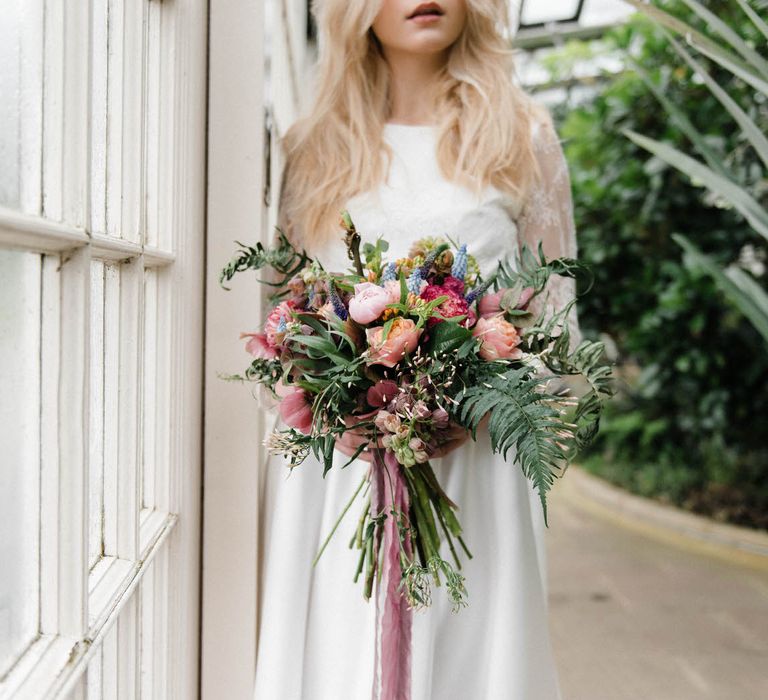 Bridal Separates By KMR Bespoke Bridal | Bright Wedding Bouquet | Sheffield Botanical Gardens | Sarah Folega Fine Art Photography