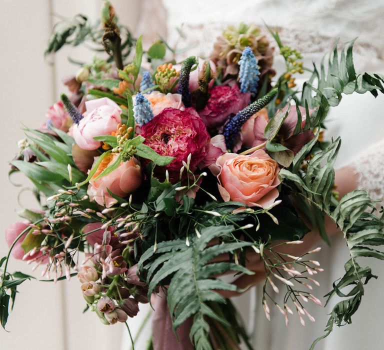 Bridal Separates By KMR Bespoke Bridal | Bright Wedding Bouquet | Sheffield Botanical Gardens | Sarah Folega Fine Art Photography