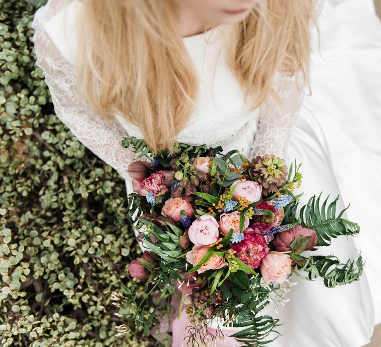 Bridal Separates By KMR Bespoke Bridal | Bright Wedding Bouquet | Sheffield Botanical Gardens | Sarah Folega Fine Art Photography