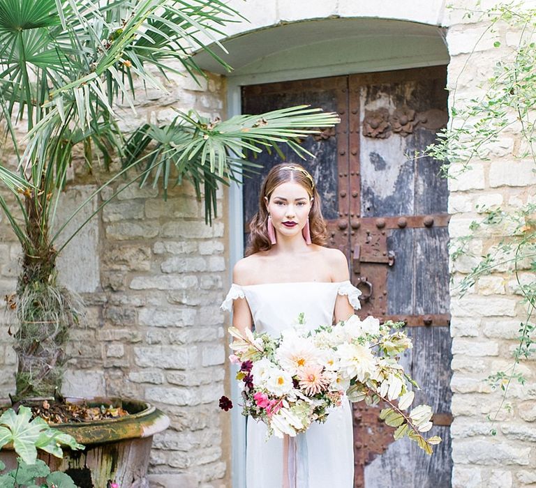 Bridal Gown | Botanical Boho Luxe Inspiration | Philippa Sian Photography