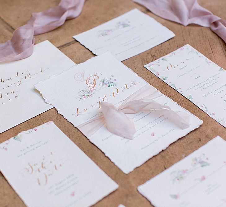 Wedding Stationery by De Winton Paper Co | Botanical Boho Luxe Inspiration | Philippa Sian Photography