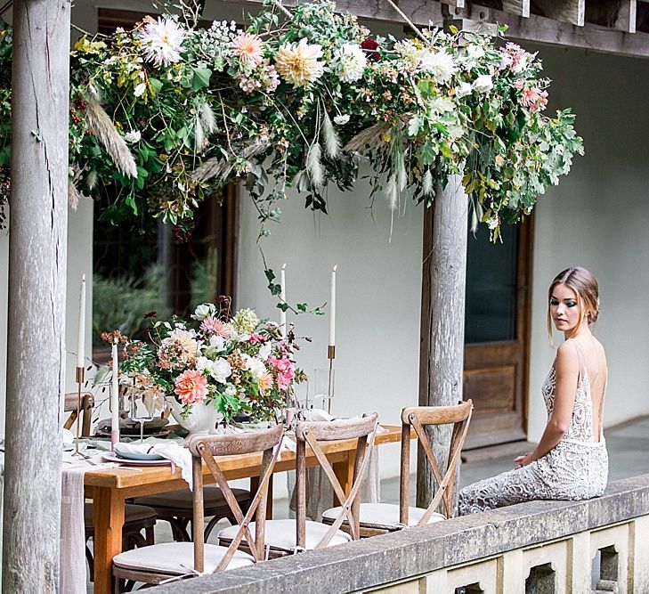 Flower Installation & Tablescape | Botanical Boho Luxe Inspiration | Philippa Sian Photography