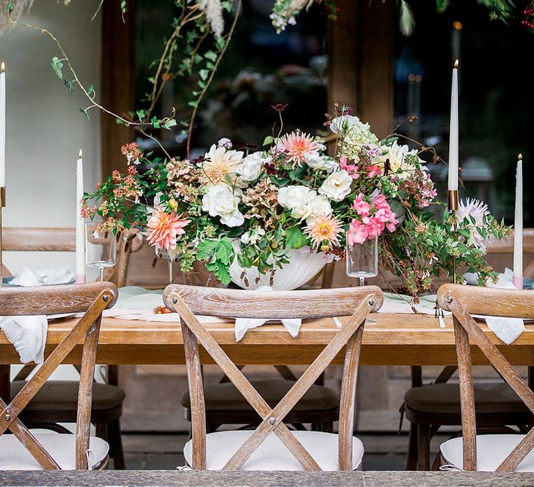 Flower Installation & Tablescape | Botanical Boho Luxe Inspiration | Philippa Sian Photography