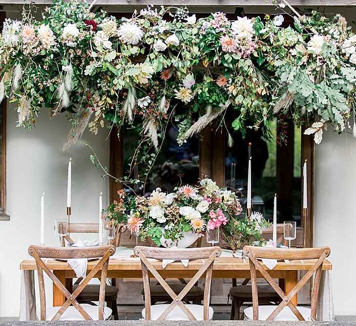 Flower Installation & Tablescape | Botanical Boho Luxe Inspiration | Philippa Sian Photography