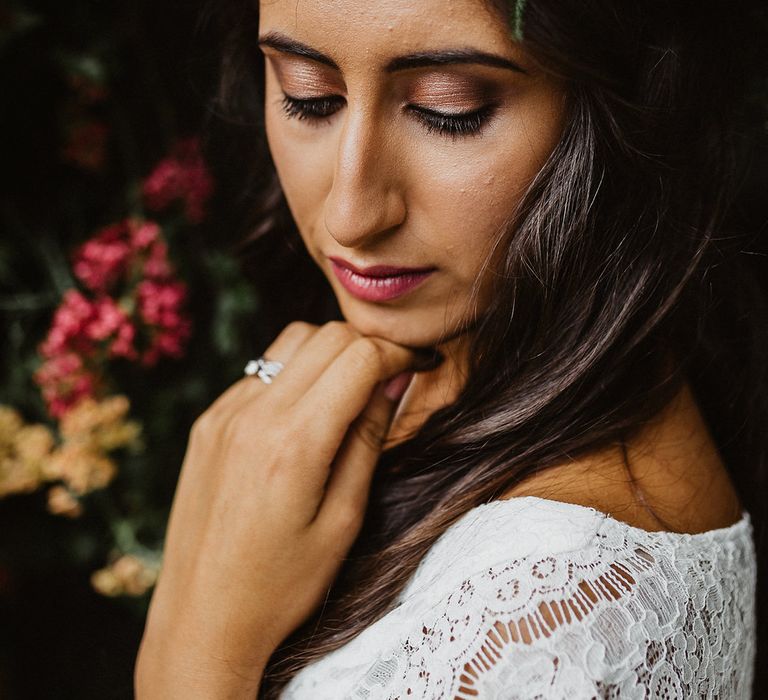 Bride With Brightly Coloured Flower Crown