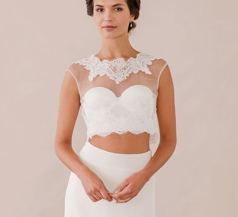 Adela Crop // Lace and tulle cover up