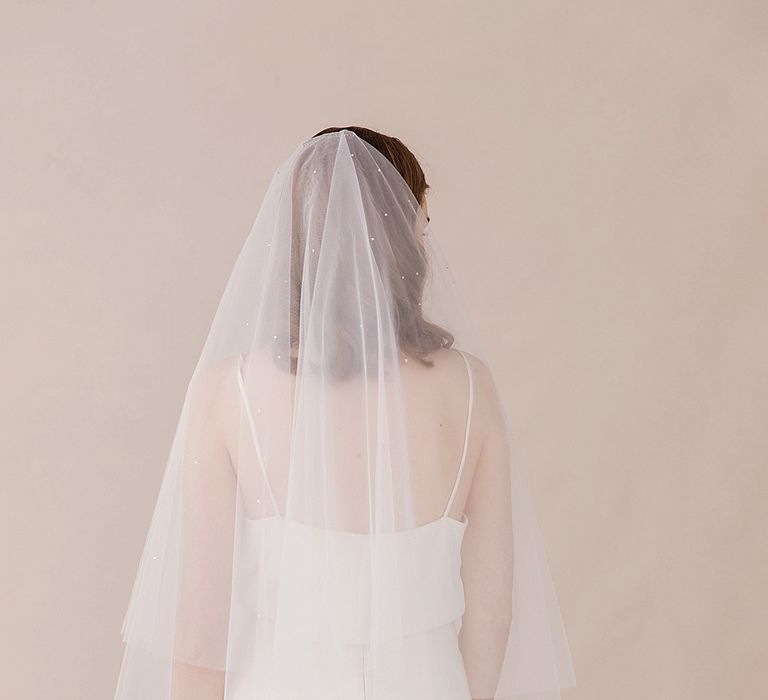 Marina Veil // Drop Wedding Veil With Crystal Scatter