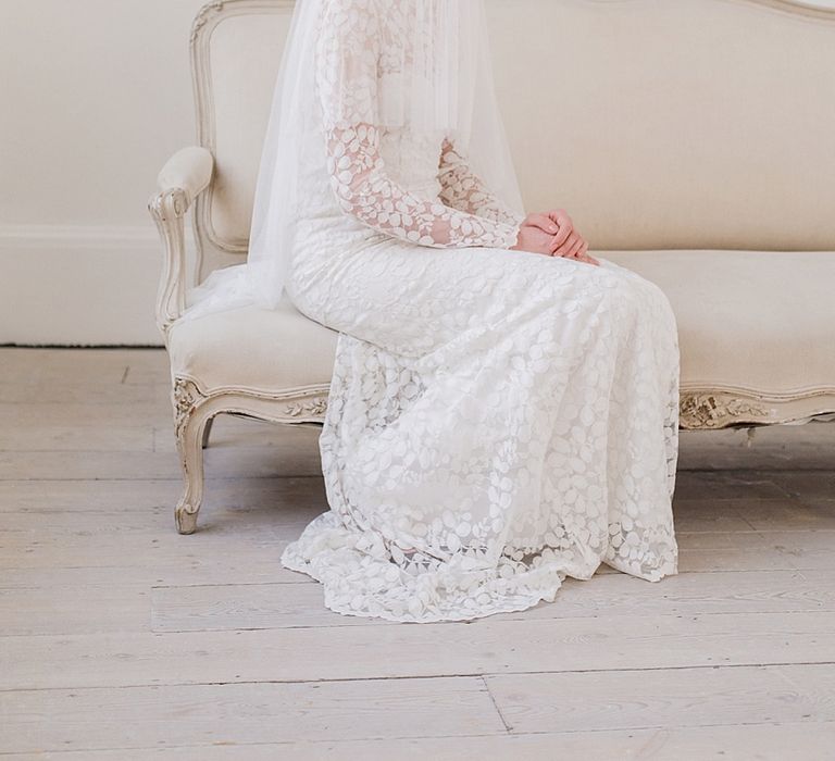 Clarence Veil // Pure Silk Drop Cut Edge Wedding Veil