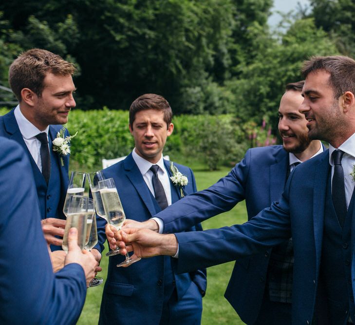 Groom & Groomsmen In Royal Blue Suits