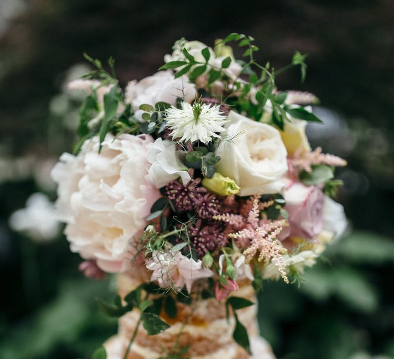 Naked Wedding Cake With Fresh Flowers