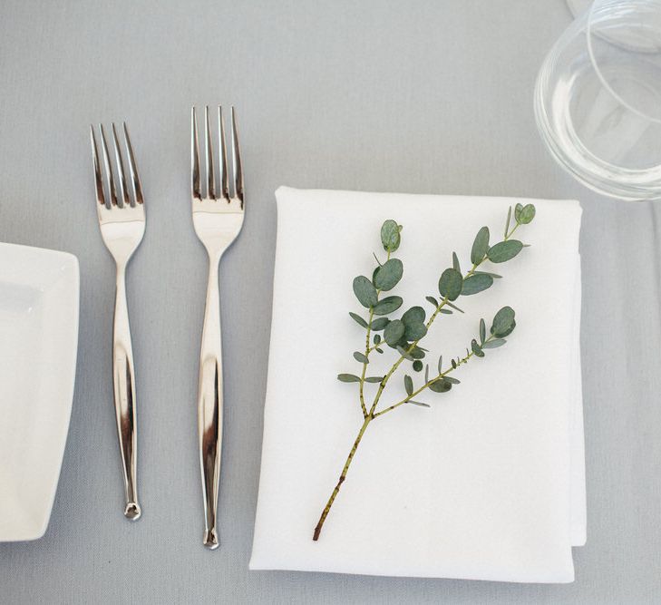 Grey Table Linen With Foliage Runners